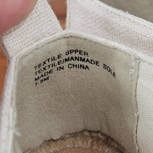 LOFT Espadrilles Shoes 7.5 M Natural Floral Leaf Embroidered Comfort Casual Boho - Picture 2 of 16